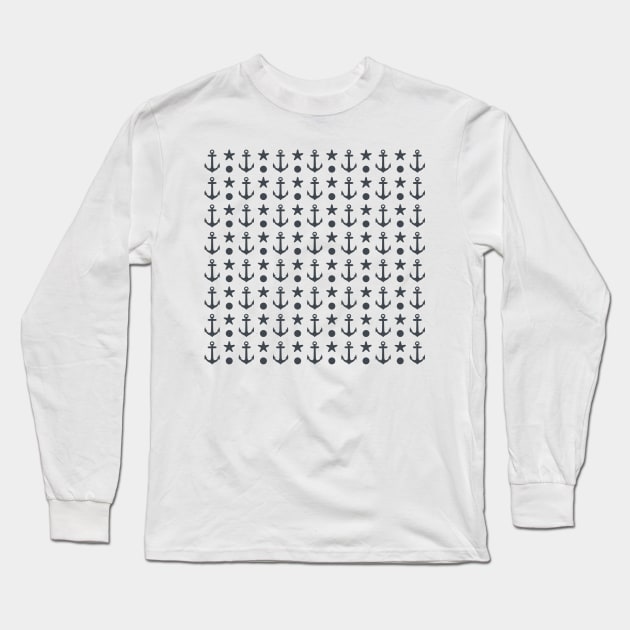 Nautic anchor - Sea Design Long Sleeve T-Shirt by SNZLER